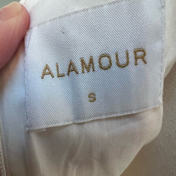 Alamour The Label Andrey Mini V-Neck Low Back White Dress Small NWOT - Picture 5 of 7